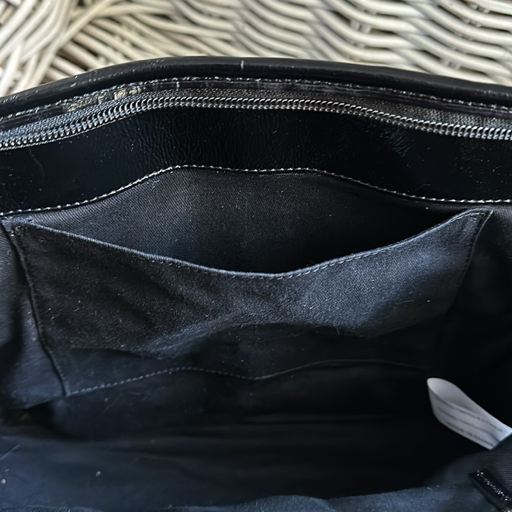 Talbots Black Patent Satchel with Bamboo Handles - Picture 11 of 16
